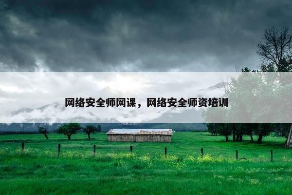网络安全师网课，网络安全师资培训