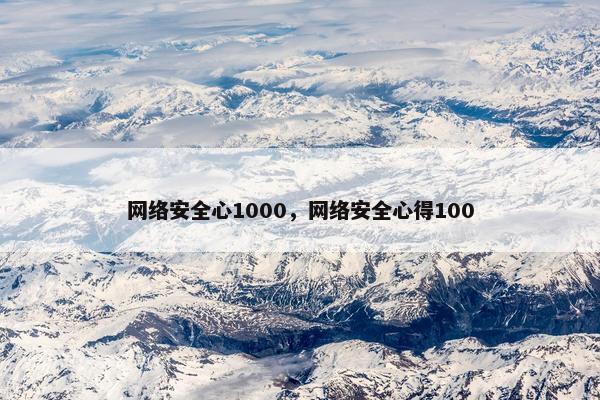 网络安全心1000，网络安全心得100