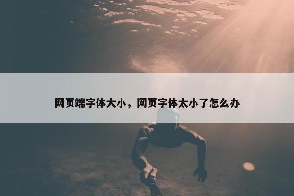 网页端字体大小，网页字体太小了怎么办