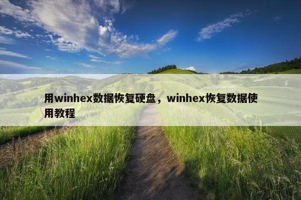 用winhex数据恢复硬盘，winhex恢复数据使用教程