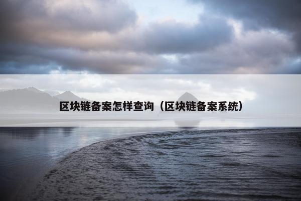 区块链备案怎样查询（区块链备案系统）