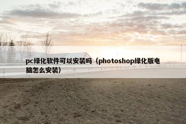 pc绿化软件可以安装吗（photoshop绿化版电脑怎么安装）