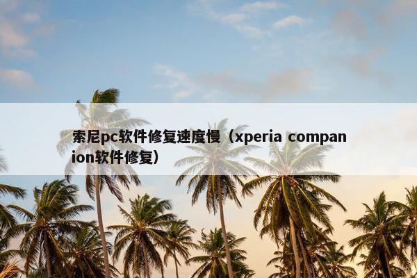 索尼pc软件修复速度慢（xperia companion软件修复）
