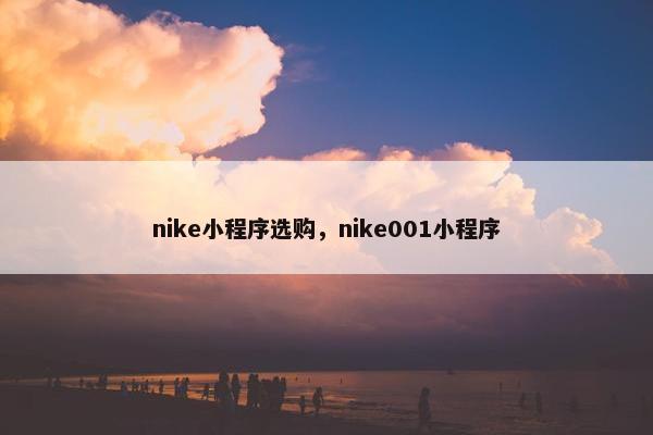 nike小程序选购，nike001小程序