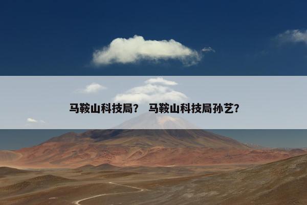马鞍山科技局？ 马鞍山科技局孙艺？