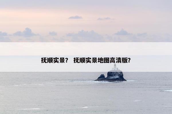 抚顺实景？ 抚顺实景地图高清版？