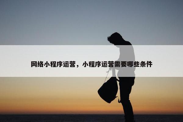 网络小程序运营，小程序运营需要哪些条件