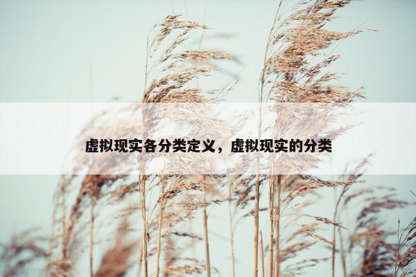 虚拟现实各分类定义，虚拟现实的分类