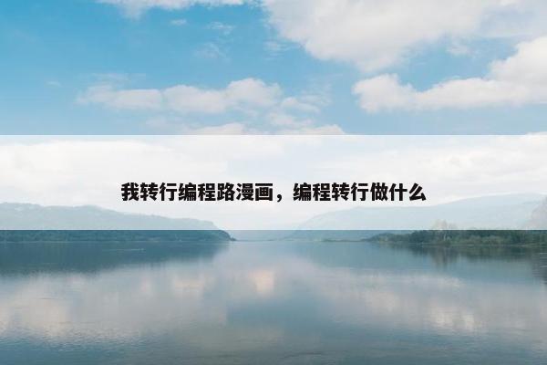 我转行编程路漫画，编程转行做什么