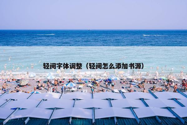 轻阅字体调整（轻阅怎么添加书源）