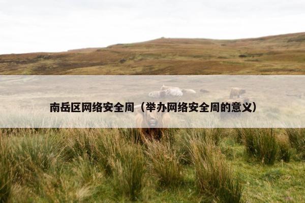 南岳区网络安全周（举办网络安全周的意义）