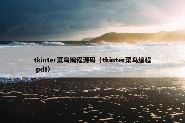 tkinter菜鸟编程源码（tkinter菜鸟编程 pdf）