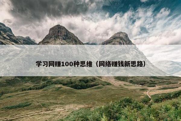 学习网赚100种思维（网络赚钱新思路）