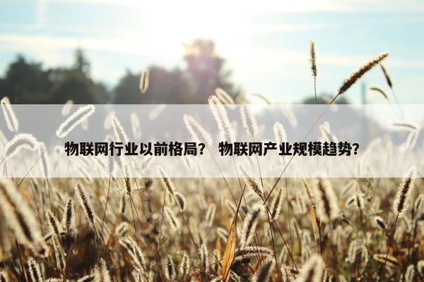 物联网行业以前格局？ 物联网产业规模趋势？