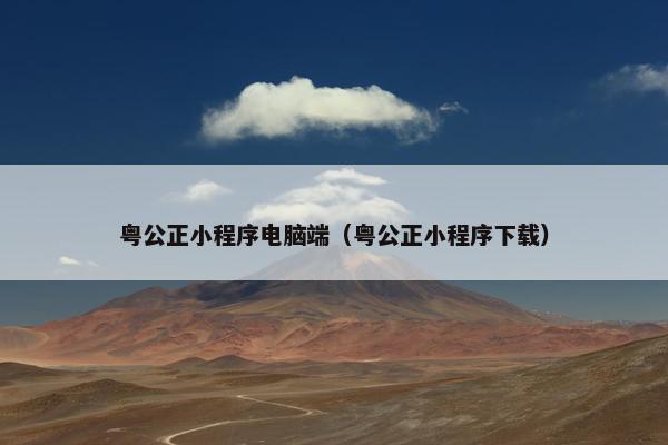 粤公正小程序电脑端（粤公正小程序下载）