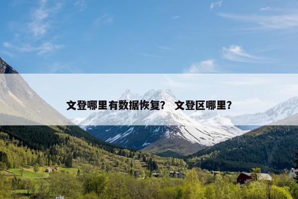 文登哪里有数据恢复？ 文登区哪里？