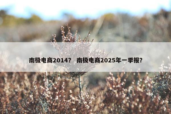 南极电商2014？ 南极电商2025年一季报？
