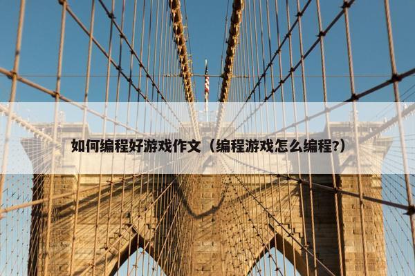如何编程好游戏作文（编程游戏怎么编程?）