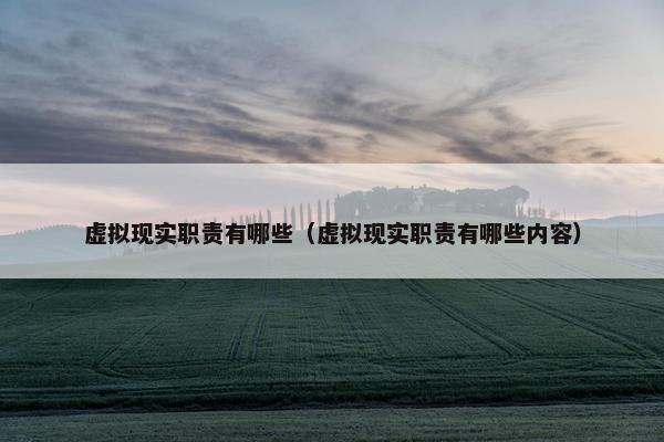 虚拟现实职责有哪些（虚拟现实职责有哪些内容）