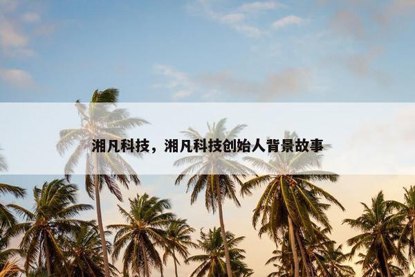 湘凡科技，湘凡科技创始人背景故事