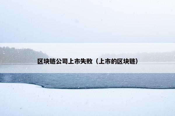 区块链公司上市失败（上市的区块链）