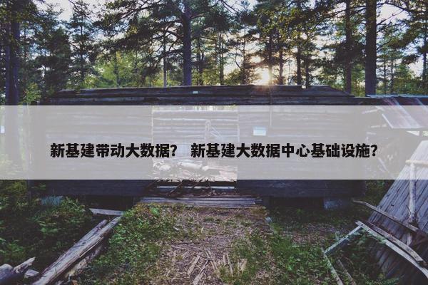 新基建带动大数据？ 新基建大数据中心基础设施？
