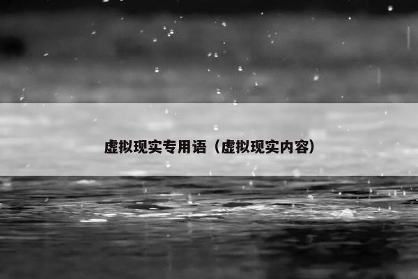 虚拟现实专用语（虚拟现实内容）