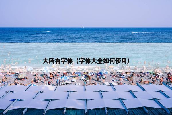 大所有字体(字体大全如何使用) 大所有字体(字体大全如何使用)