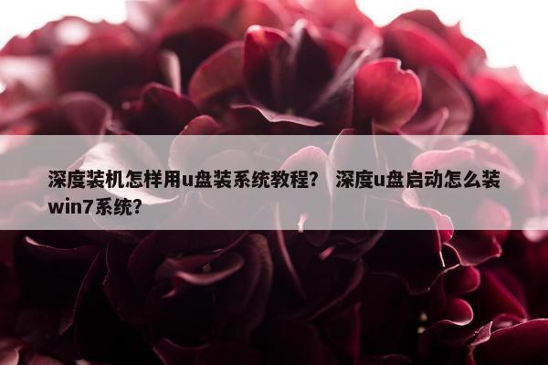 深度装机怎样用u盘装系统教程？ 深度u盘启动怎么装win7系统？