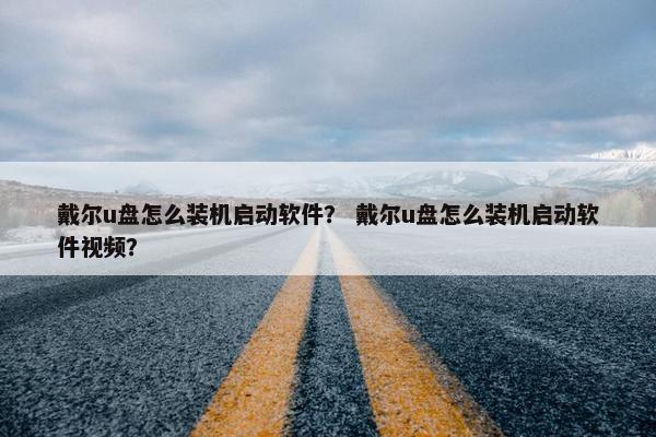 戴尔u盘怎么装机启动软件？ 戴尔u盘怎么装机启动软件视频？