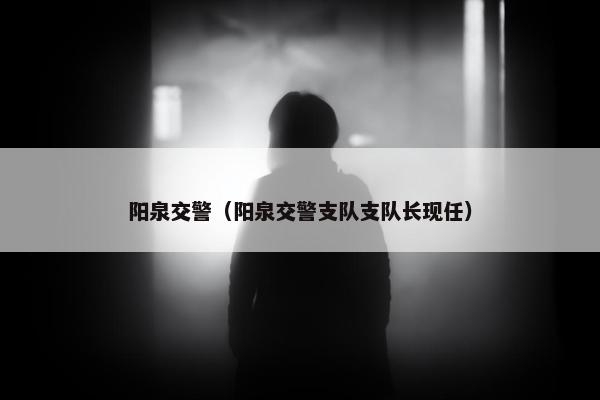 阳泉交警（阳泉交警支队支队长现任）