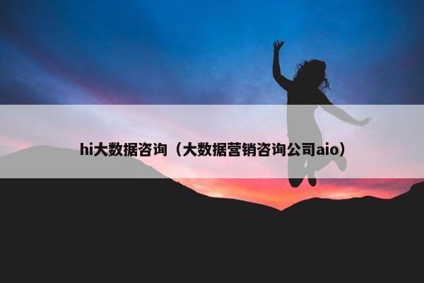 hi大数据咨询（大数据营销咨询公司aio）