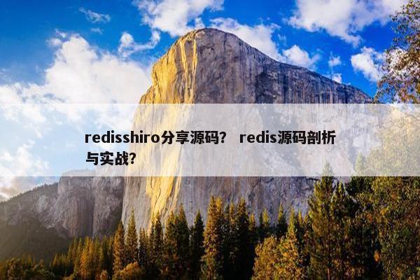 redisshiro分享源码？ redis源码剖析与实战？