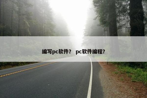 编写pc软件？ pc软件编程？