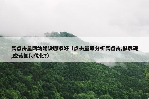 高点击量网站建设哪家好（点击量率分析高点击,低展现,应该如何优化?）