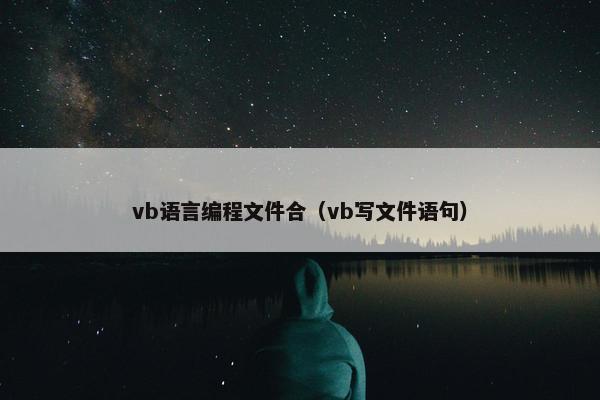 vb语言编程文件合（vb写文件语句）
