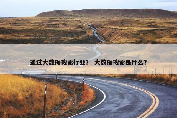 通过大数据搜索行业？ 大数据搜索是什么？