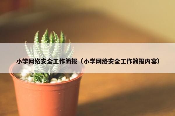 小学网络安全工作简报（小学网络安全工作简报内容）