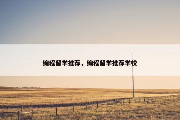 编程留学推荐，编程留学推荐学校