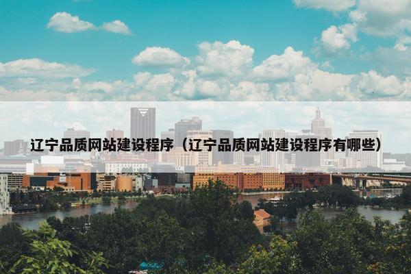 辽宁品质网站建设程序（辽宁品质网站建设程序有哪些）