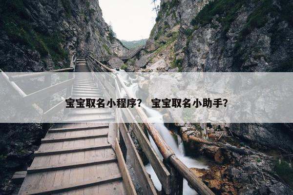 宝宝取名小程序？ 宝宝取名小助手？