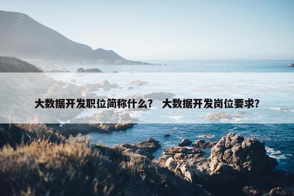 大数据开发职位简称什么？ 大数据开发岗位要求？