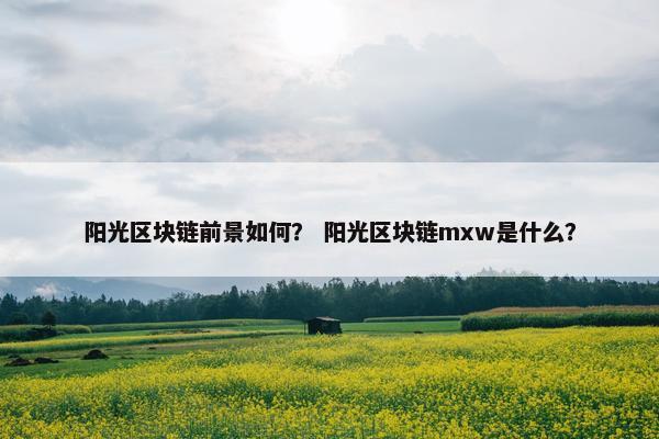 阳光区块链前景如何？ 阳光区块链mxw是什么？
