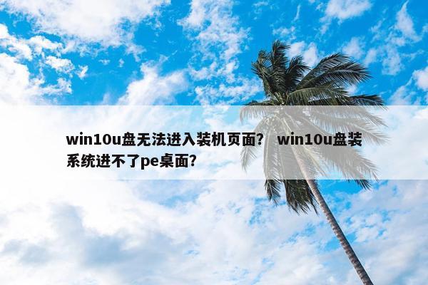 win10u盘无法进入装机页面？ win10u盘装系统进不了pe桌面？