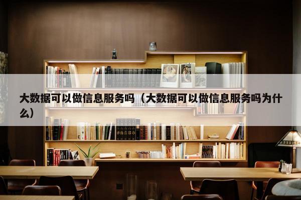 大数据可以做信息服务吗（大数据可以做信息服务吗为什么）