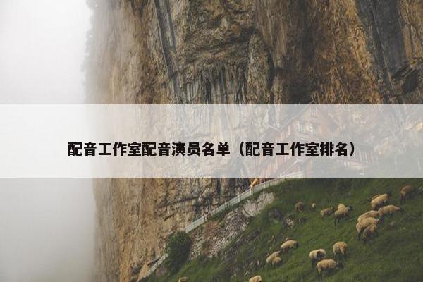 配音工作室配音演员名单（配音工作室排名）