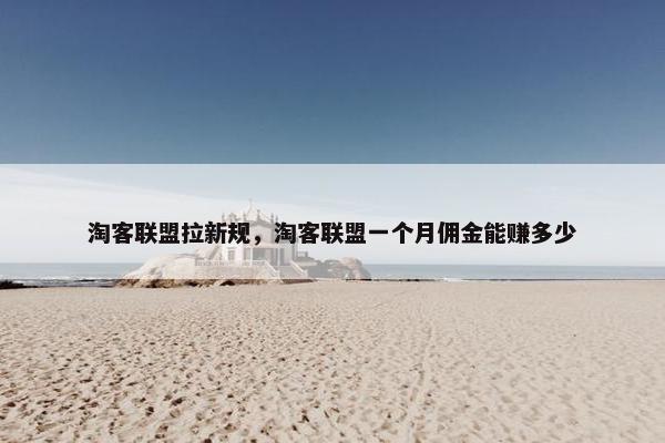 淘客联盟拉新规，淘客联盟一个月佣金能赚多少