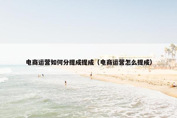 电商运营如何分提成提成（电商运营怎么提成）