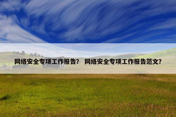 网络安全专项工作报告？ 网络安全专项工作报告范文？
