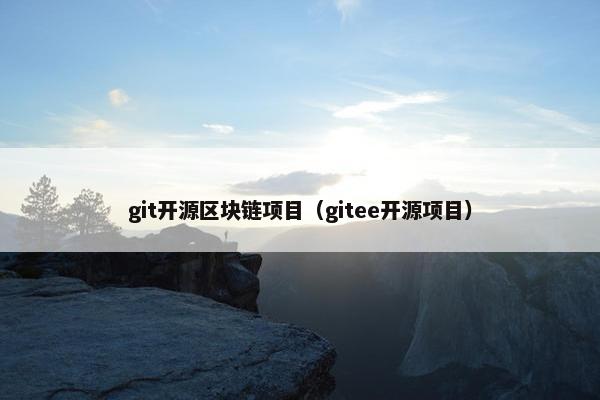 git开源区块链项目（gitee开源项目）